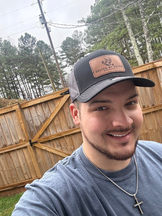 Driven by Faith Leather Patch Hat