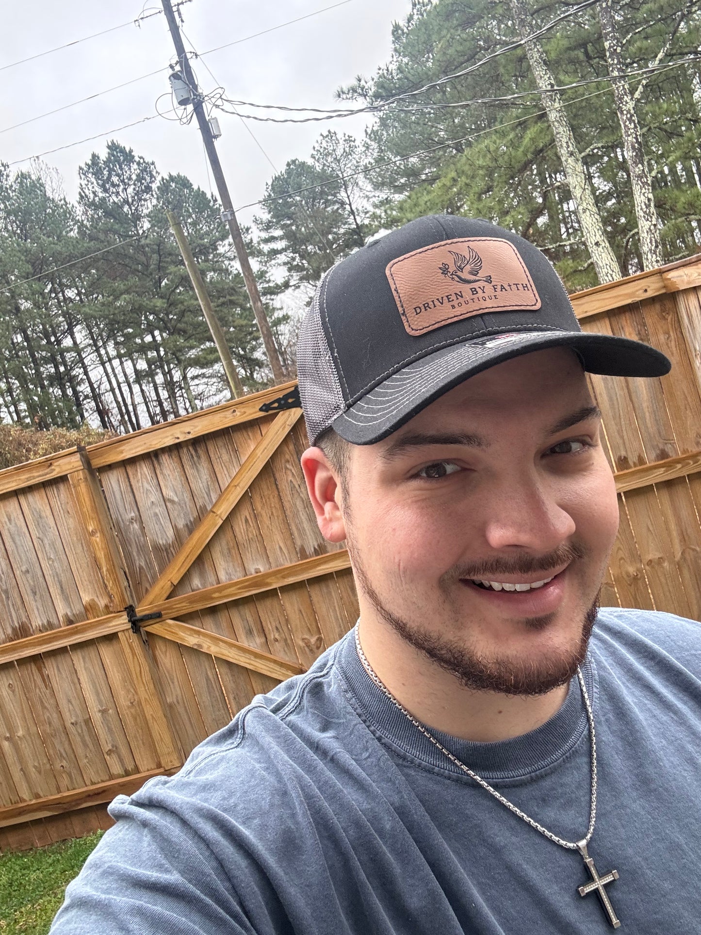 Driven by Faith Leather Patch Hat
